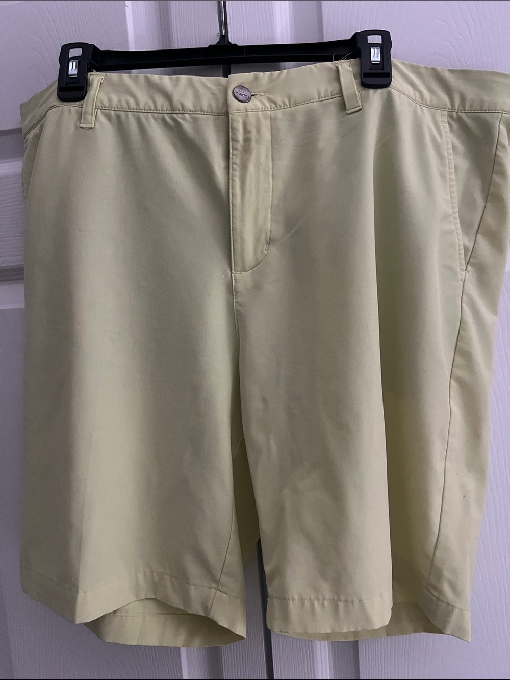 adidas Men's Light Yellow Flat Front Performance Shorts